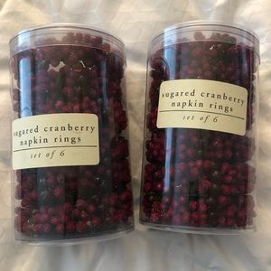 Pottery Barn Christmas Sugared Cranberry Napkin Rings / Holders